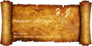 Hauser János névjegykártya